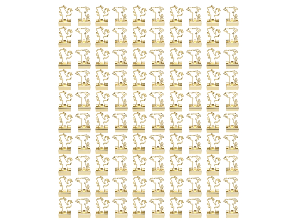 100 Clips Metálicos Con Mango De Animalito Para Documentos Y Ropa.