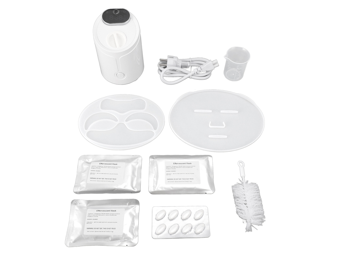 Máquina Para Fazer Máscaras Caseiras De Frutas E Verduras Com Controle Por Voz Plugue Eu 100-240v Branco