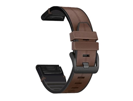 Correa De Reloj Inteligente Para Garmin Fenix 6 Silicona Correa De Cuero De Liberación Rápida Café VENISYMLIS