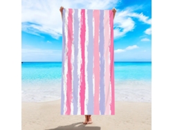 Toalla de playa de microfibra a rayas Yuysan, de alta absorción y secado rápido, 150 x 75 cm, modelo ST040, color rosa.