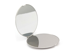 2026-linjou Espejo De Maquillaje De Bolso De Acero Inoxidable 6.5x6.5cm Portátil Claro Y Duradero