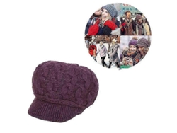2026-gorro De Punto Para Mujer Con Visera Gorro Bérét Caliente Para Invierno Capucha De Nieve