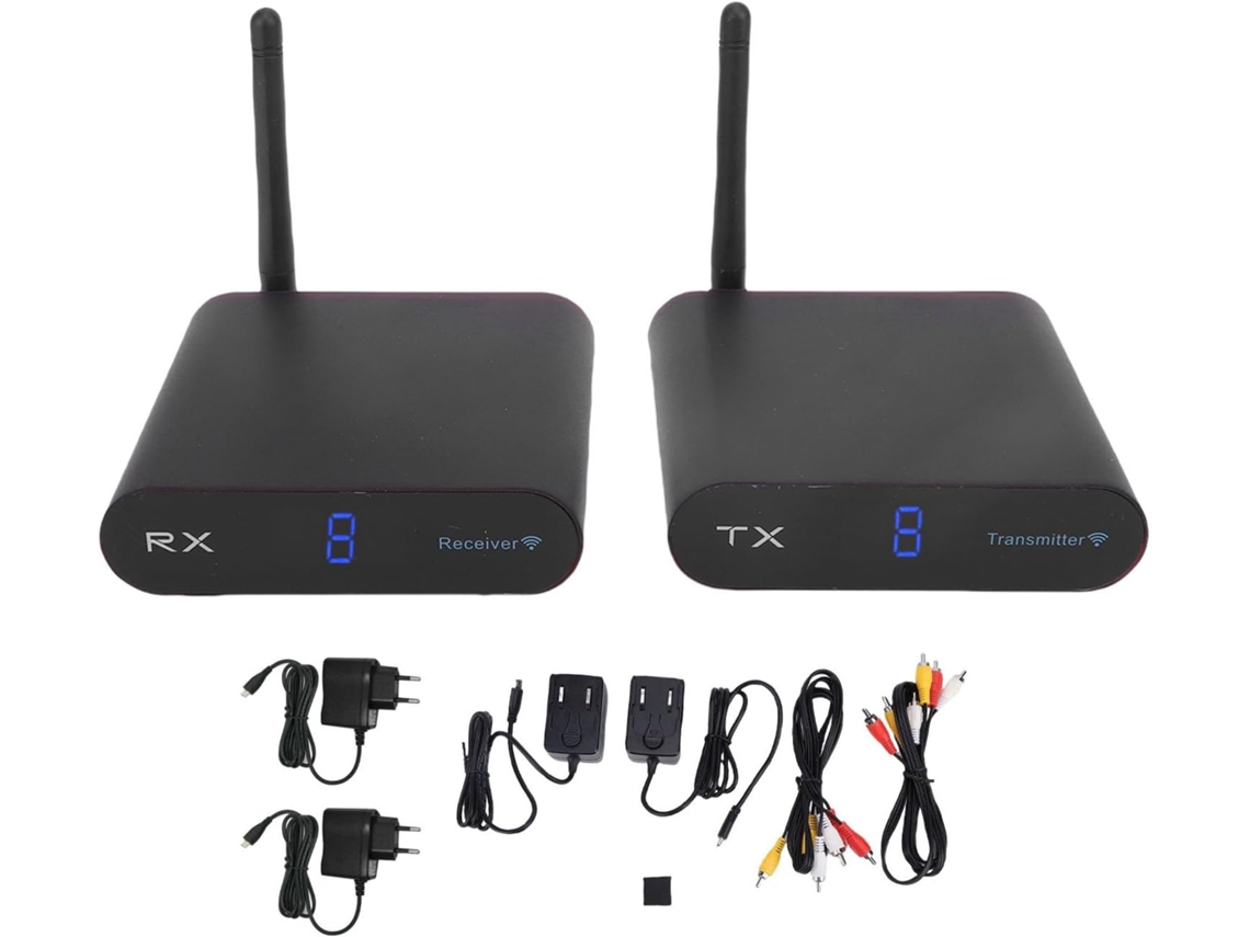 Transmisor y receptor de audio inalámbrico de 2 canales con pantalla digital