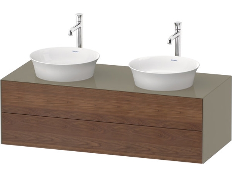 DURAVIT Tulip blanco, mueble de baño colgado en la pared, ancho 1300 x profundidad 550mm, con 2 cajones, con tecnología tip-on, WT4988B