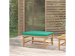 Reposapiés De Jardín Bambú Con Cojín Verde