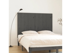Cabecero De Cama De Pared Madera Maciza Pino Gris 166x3x110 Cm