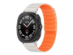Bracelete Para Samsung Galaxy Watch Ultra - Silicone Magnético (47mm) - Laranja Starlight