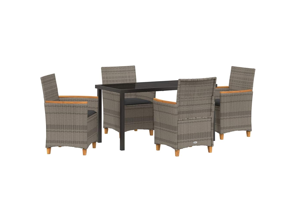 Maison Exclusive - Conjunto De Comedor De Jardín 5 Pcs Gris Ratán Sintético
