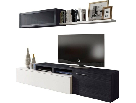 Mueble de TV HABITDESIGN Adriano (Blanco - Gris Ceniza - Madera - 200 x 41 x 44 cm)