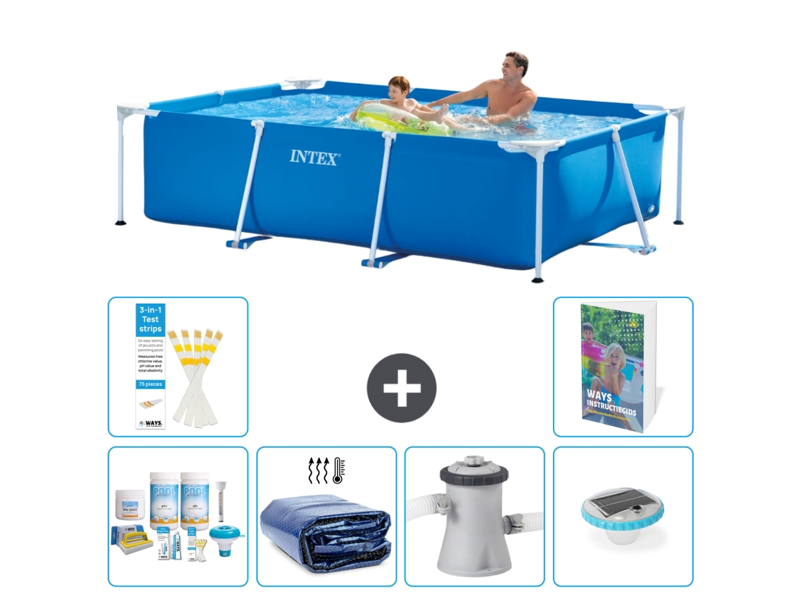 Intex Piscina Com Estrutura Retangular - 260x160x65 Cm - 7-peças S160