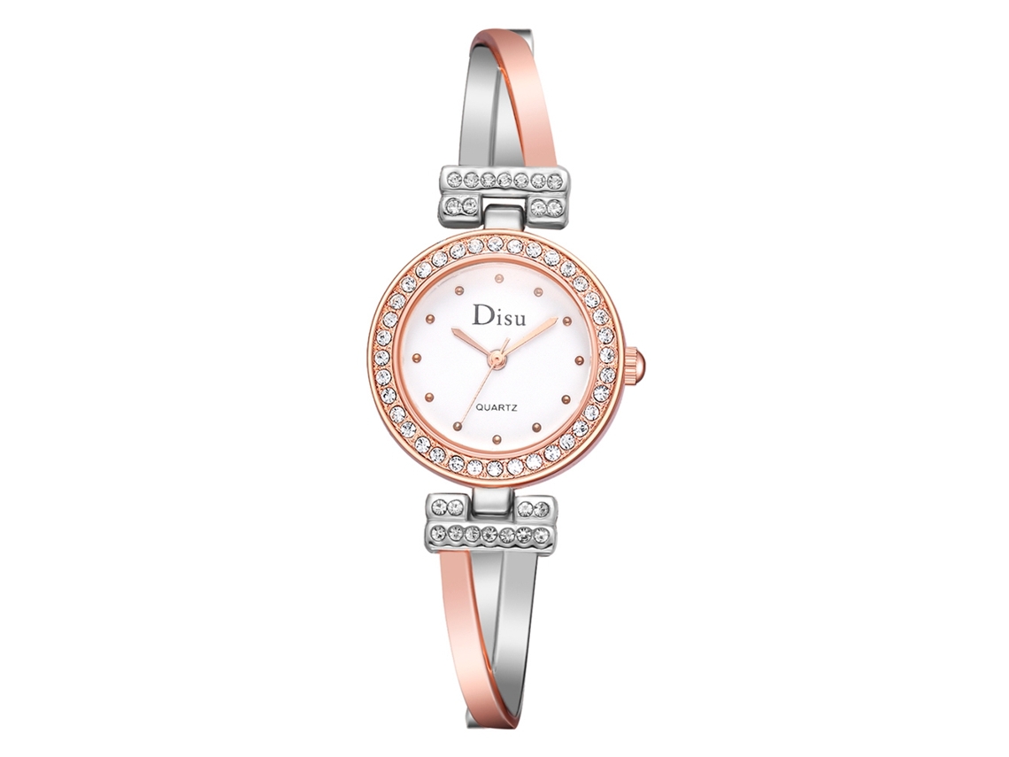 Reloj De Pulsera De Cuarzo Para Mujer Con Elegante Correa De Piel Sintética Y Esfera Redonda Morada.