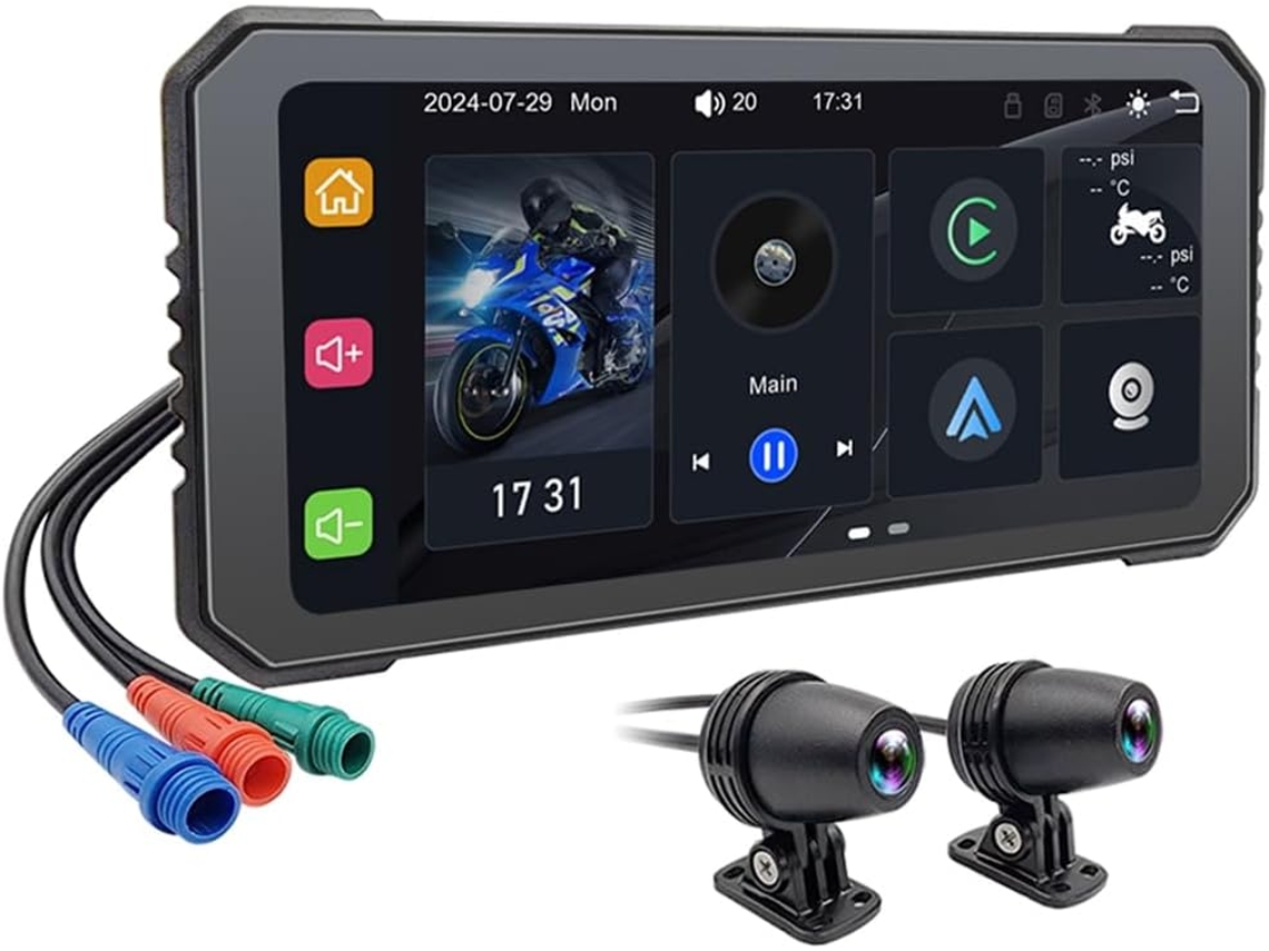 Dvr Para Motocicleta De 6,25 Pulgadas Sin Carplay Para Android Auto Y Monitor De Navegación Gps