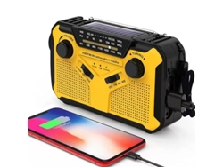 Radio portátil solar de manivela Viewleaf, radio AM/FM de emergencia, batería recargable de 4000 mAh, linterna LED y alarma SOS para acampar.