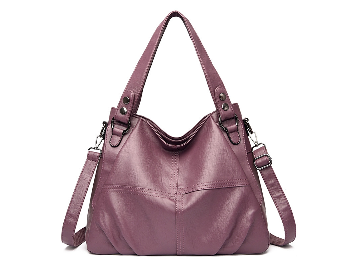 Bolso de mano de piel suave para mujer, bandolera estilo mensajero, estilo hobo, morado Digitallab