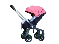 Cochecito de bebé, diseño ligero, plegable y cómodo, color rosa OEM