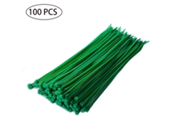 Cintas De Nylon Autoajustables De 8 Pulgadas, Cables Multiusos, 100 Unidades, Plástico Fuerte, Color Verde