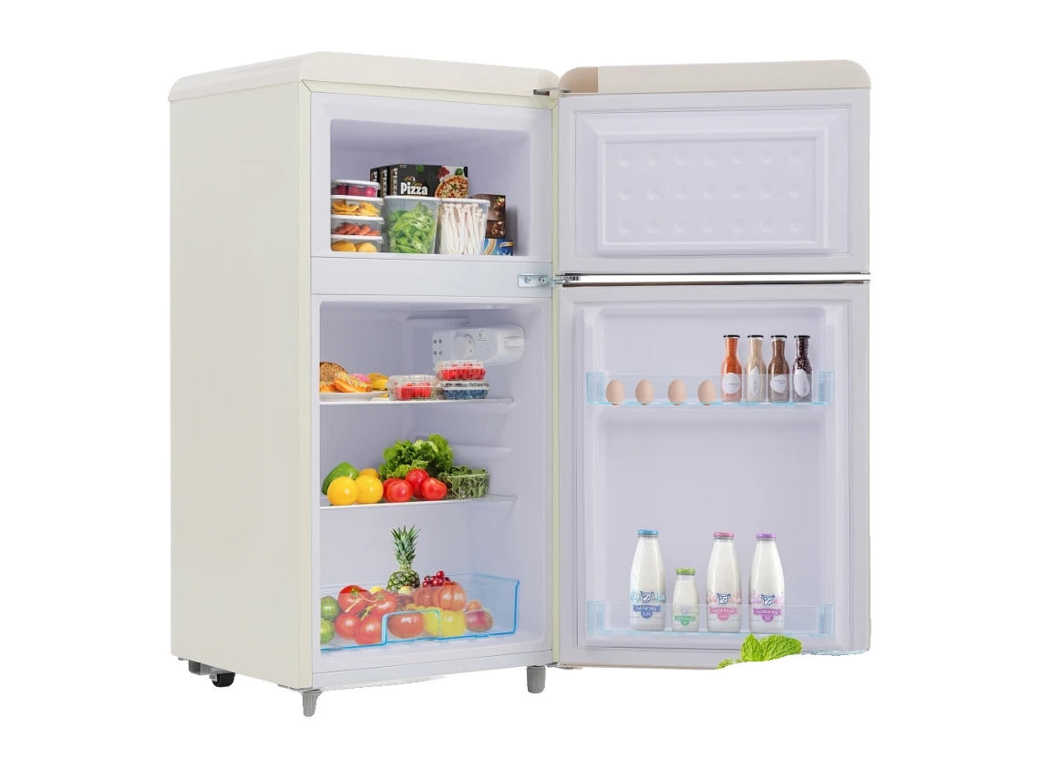 Frigorífico estilo retro, capacidad de 72 litros, termostato con ajuste de temperatura, color blanco, UE
