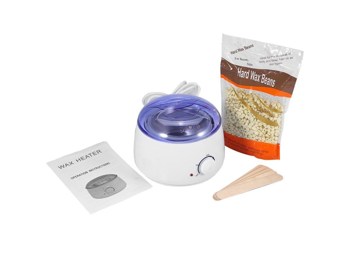 Kit De Cera Depilatoria Con Calentador, 300g Cera En Granos Y Espátulas Para Brazos, Piernas, Axilas Y Bikini
