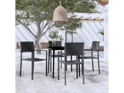 Juego de comedor de jardín de 5 piezas DKD Home Decor en negro
