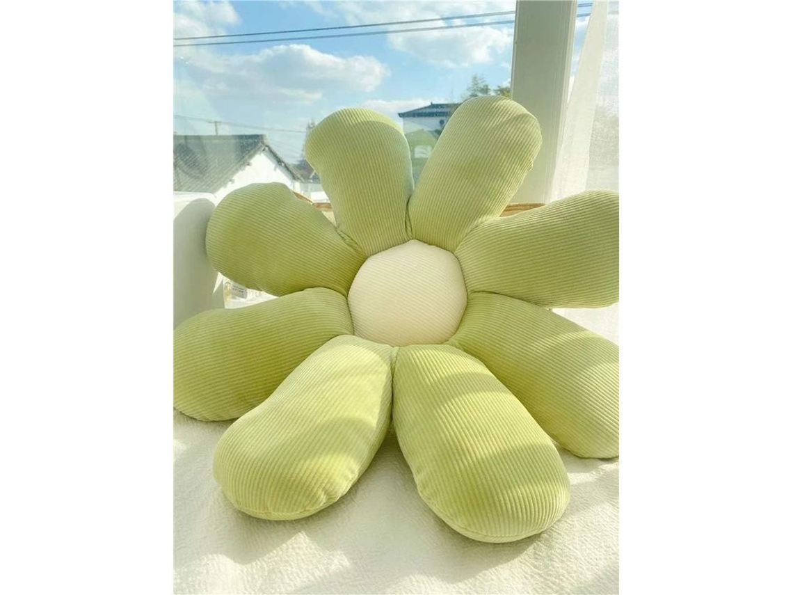 2026-almohada Decorativa Floral De Peluche Verde Para Niñas Jóvenes, Almohada Redonda Suave 60cmx60cm