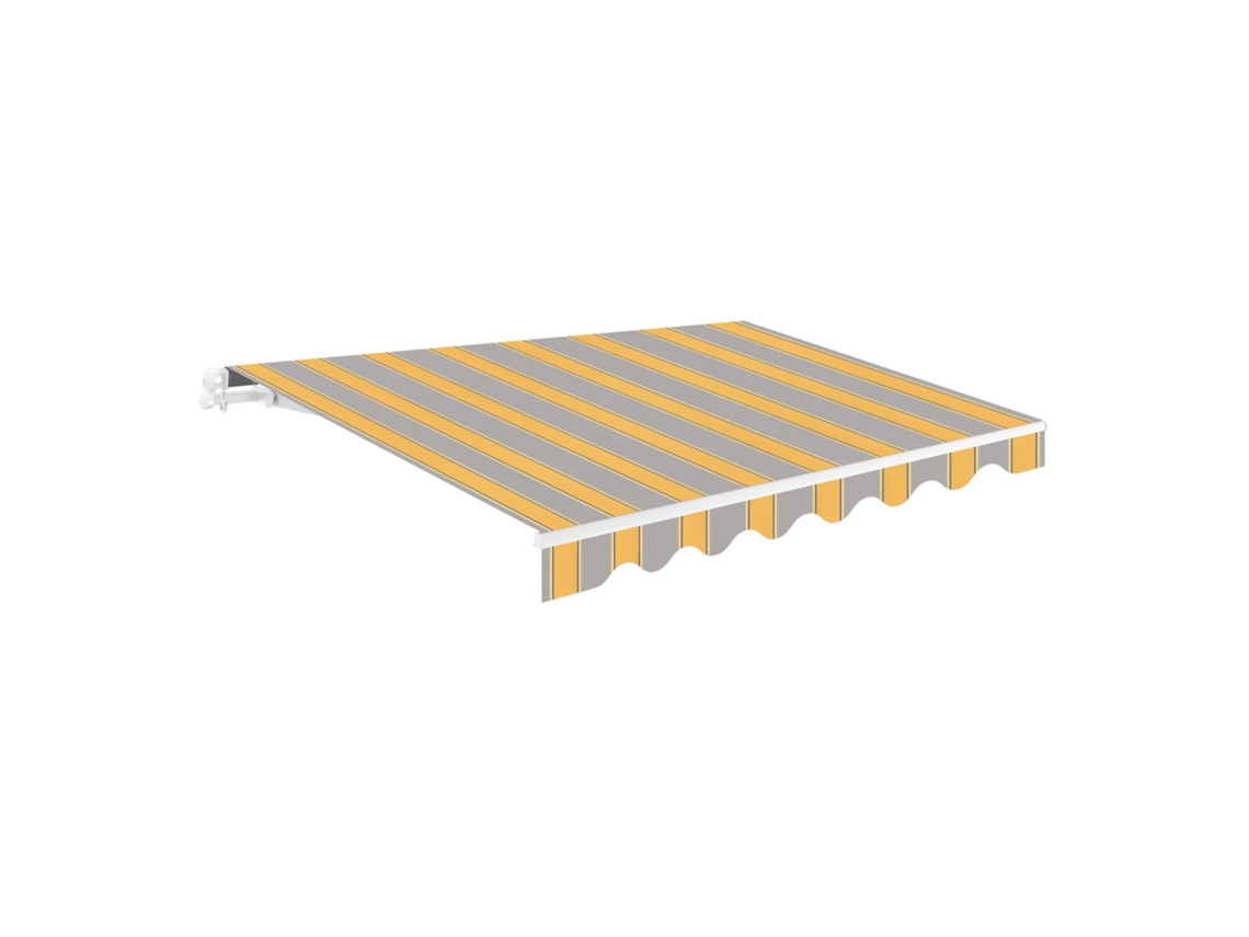 Toldo enrollable para exteriores amarillo de 3 x 2,5 pulgadas, lona de poliéster, marco de aluminio ajustable e inclinable, Wasabi