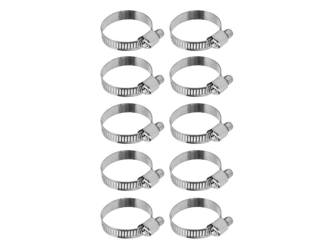 10 fundas ajustables de acero inoxidable para mangueras | Sin marca