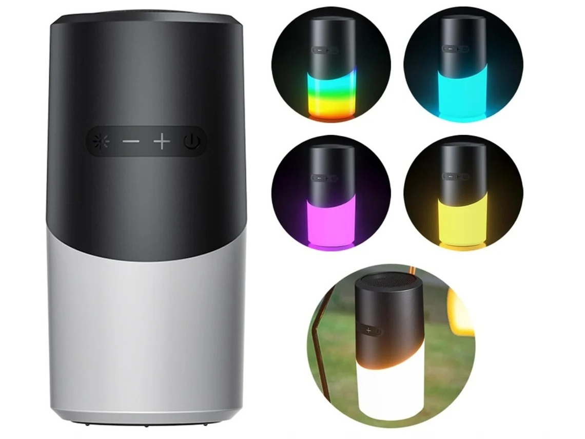 Altavoz Bluetooth portátil con 7 modos de luz preestablecidos Bluetooth 5.3 IPX5 20 m de largo alcance Perfecto para acampar Yizhood