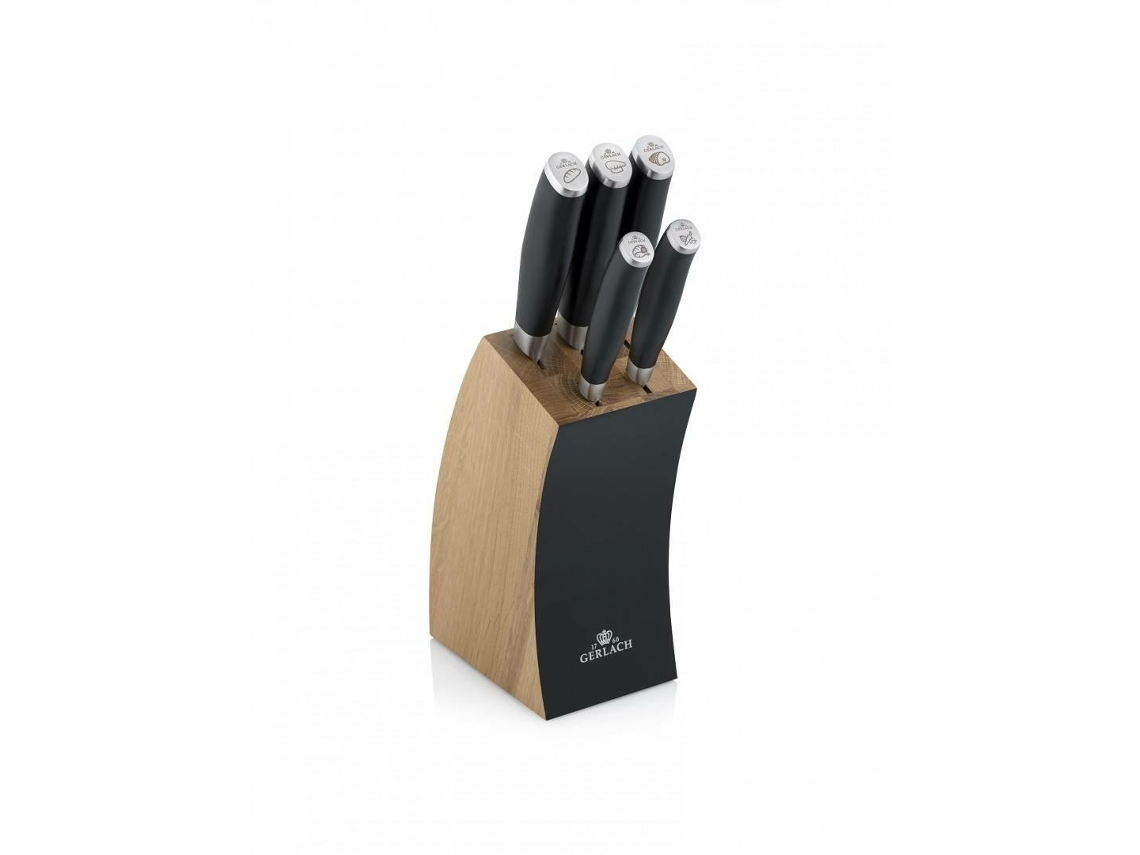 Juego de cuchillos de cocina Gerlach de 5 piezas (alemán) con decoración en negro