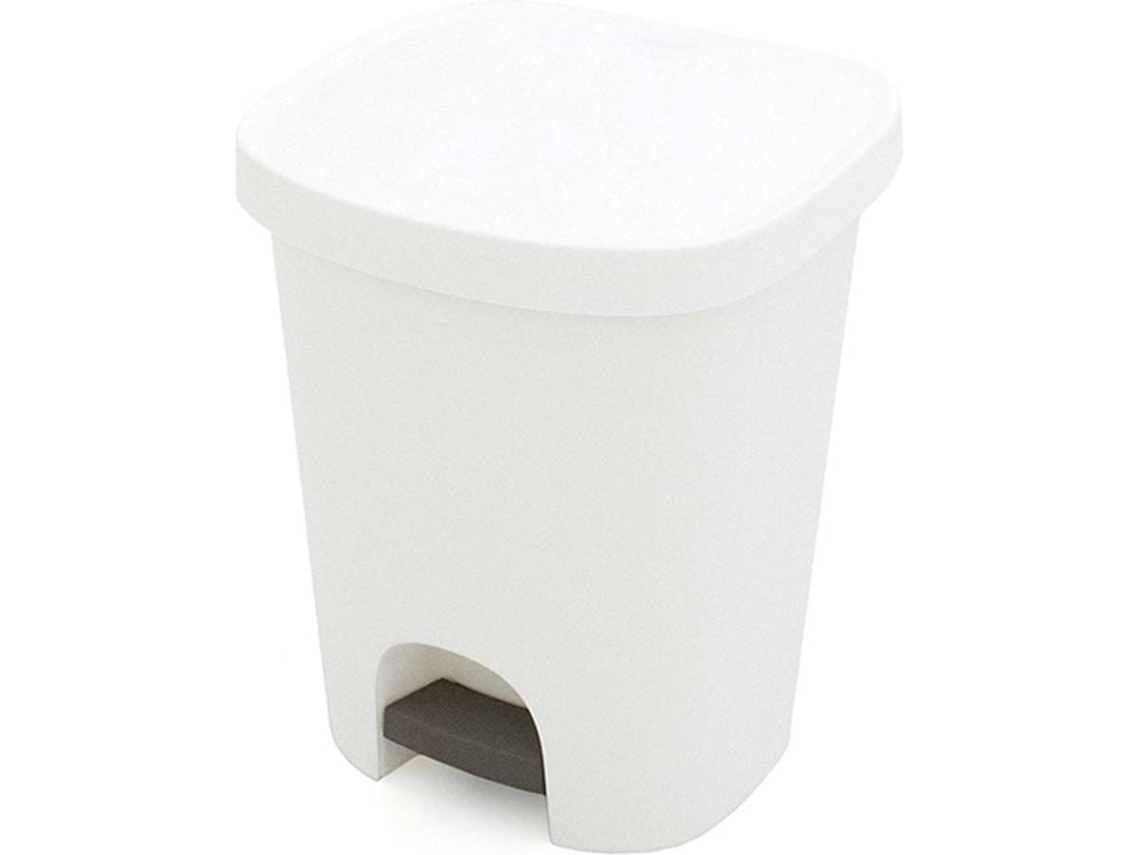 Cubo Basura Con Pedal 25 Litros Plastico Blanco ORYX