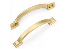 Tiradores Dorados Arqueados 8 Unidades 96mm, Herrajes Prácticos Para Tocadores Y Cajones De Cocina.