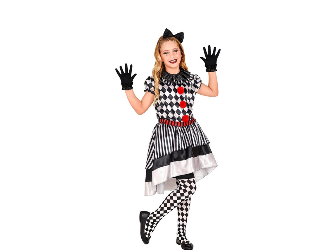 Disfraz de Niña WIDMANN payaso de ajedrez vintage (Tam.: 5 a 7 anos)