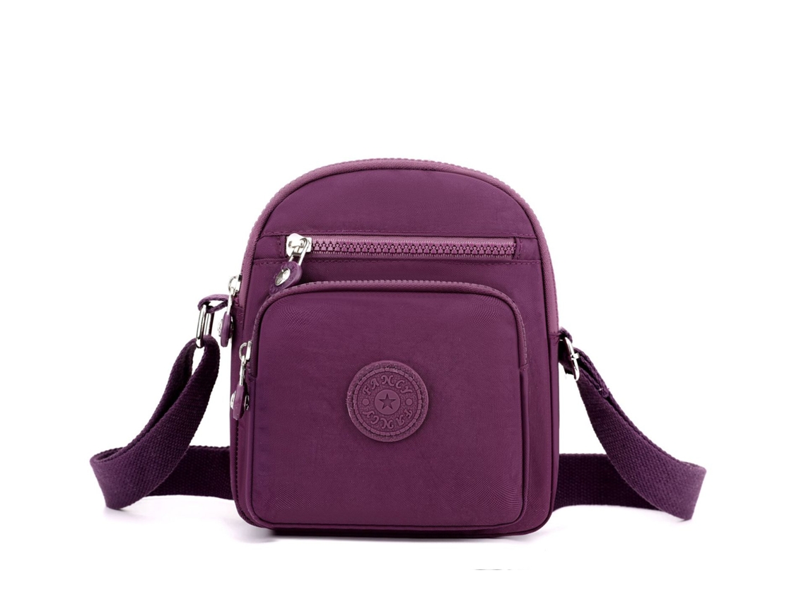 Bolso bandolera elegante (morado oscuro), bolso de hombro ajustable de nailon, informal y moderno.