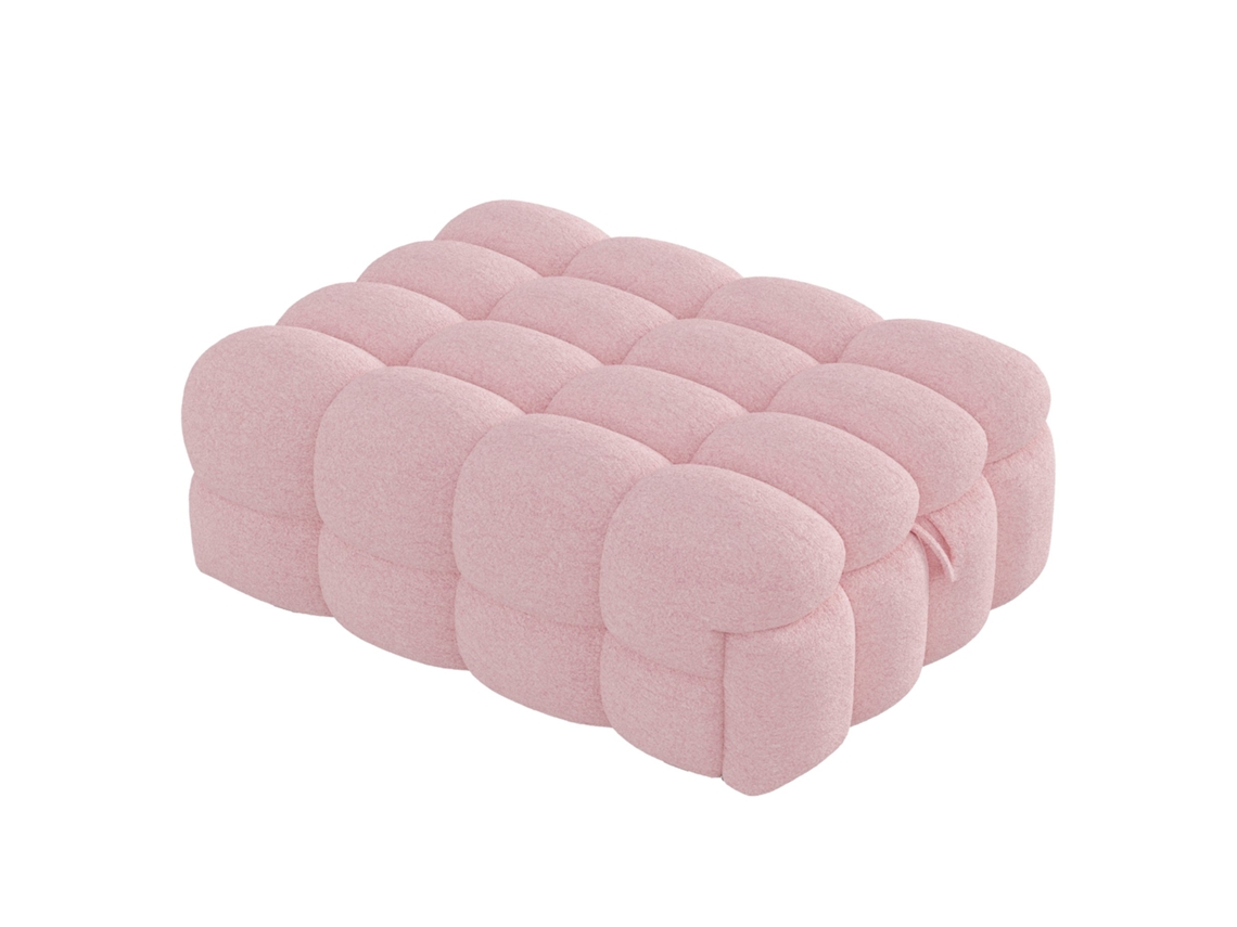 Sofá-cama Extensível Em Tecido Teddy Rosa