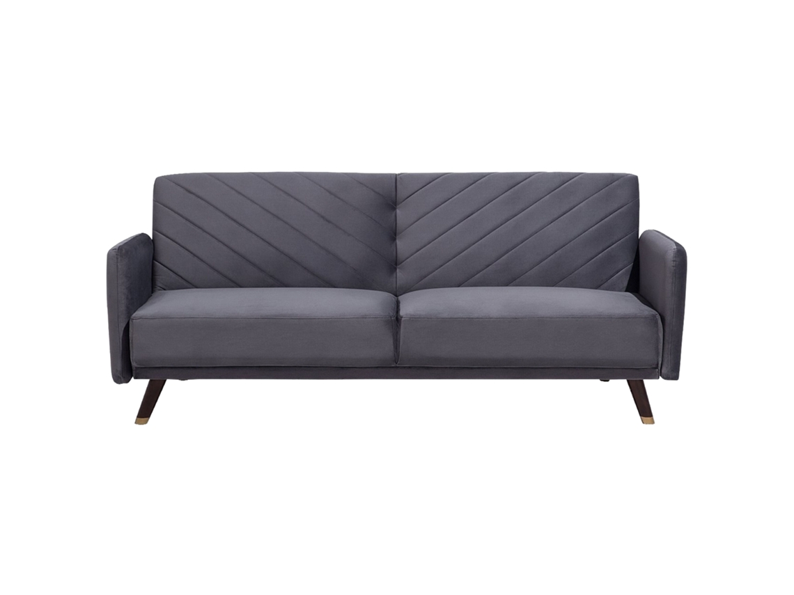 Sofá cama BELIANI Senja de Terciopelo Gris 200x95x87