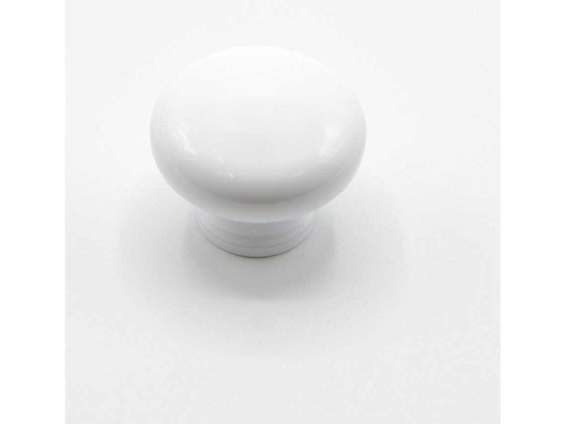 Pomo Para Mueble En Resina Pulida De Alta Resistencia D 32 Mm Blanco