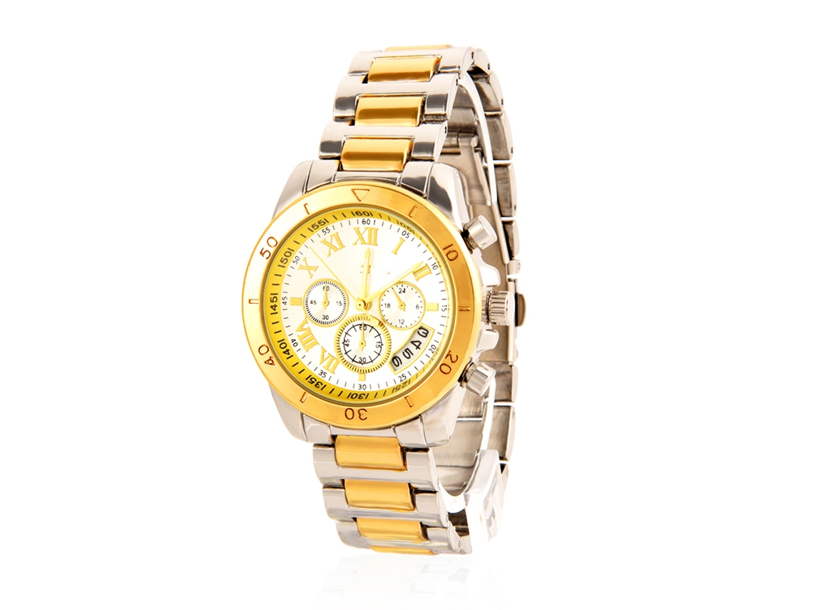 Reloj Analógico De Cuarzo Para Mujer Con Brazalete De Aleación De Oro Y Plata: El Regalo Perfecto.