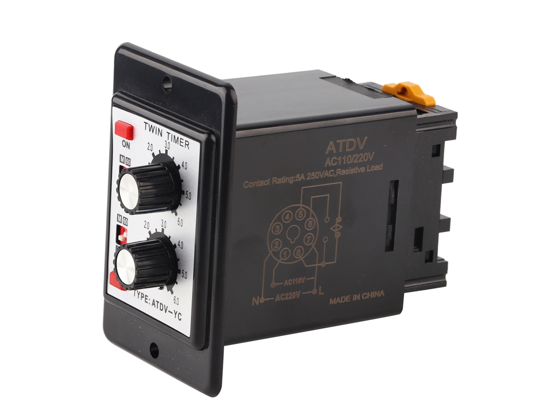 Relé Temporizador Doble Atdv-yc Con Control Por Botón Pulsador, Interruptor De Encendido/apagado, 6s-60m, Ca 110/220v