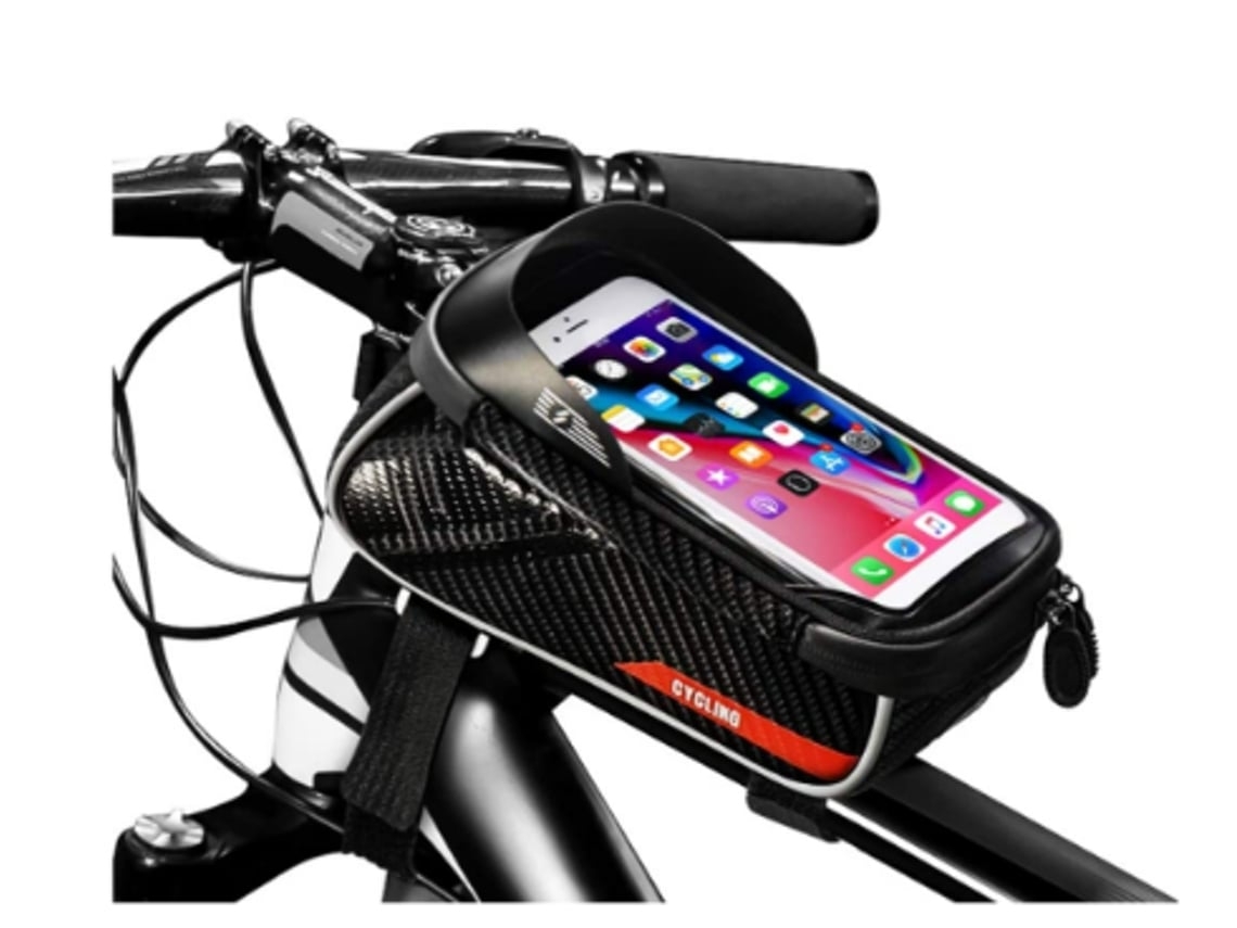 Bolsa para teléfono en el tubo superior de la bicicleta, impermeable, FACPOET.