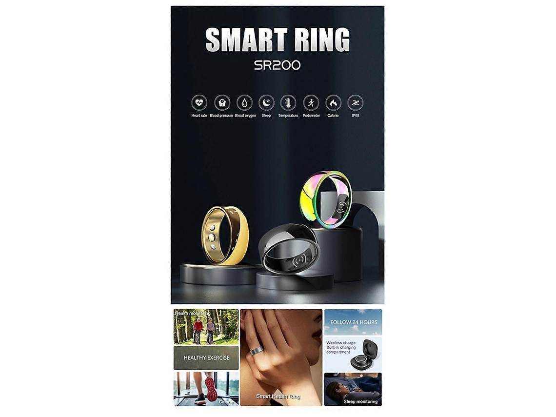 Anillo inteligente con monitor de salud para hombres y mujeres, termómetro, presión arterial, frecuencia cardíaca y monitor de sueño, IP68 Ly Ebike