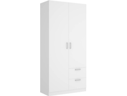 Armario 2 Puertas y 2 Cajones DKIT Maxi (Blanco - 215x100x52 cm)