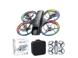 Mini Dron K200 Max 4k Profesional Hd Con Cámara Dual Fpv Y Control De Pantalla De 4,5 Pulgadas 3 Baterías Negro
