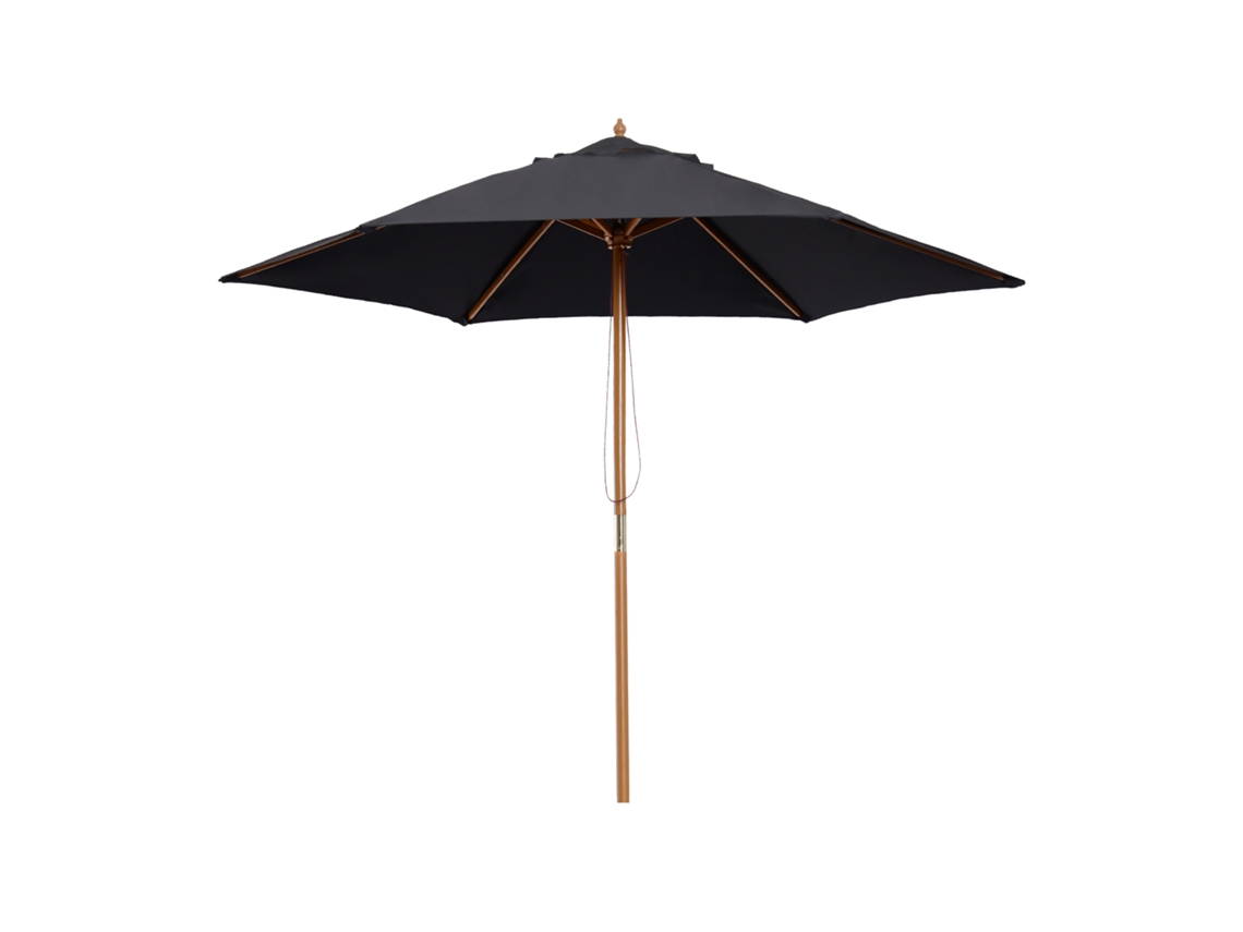 VPMKP - Sombrilla hexagonal Outsunny de doble cubierta Ø2,5x2,3 m bambú negro