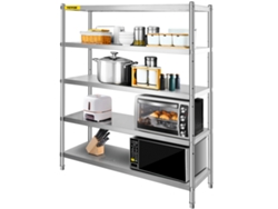 VEVOR Estantería de acero inoxidable Estante de almacenamiento ajustable Estante de almacenamiento de 5 niveles