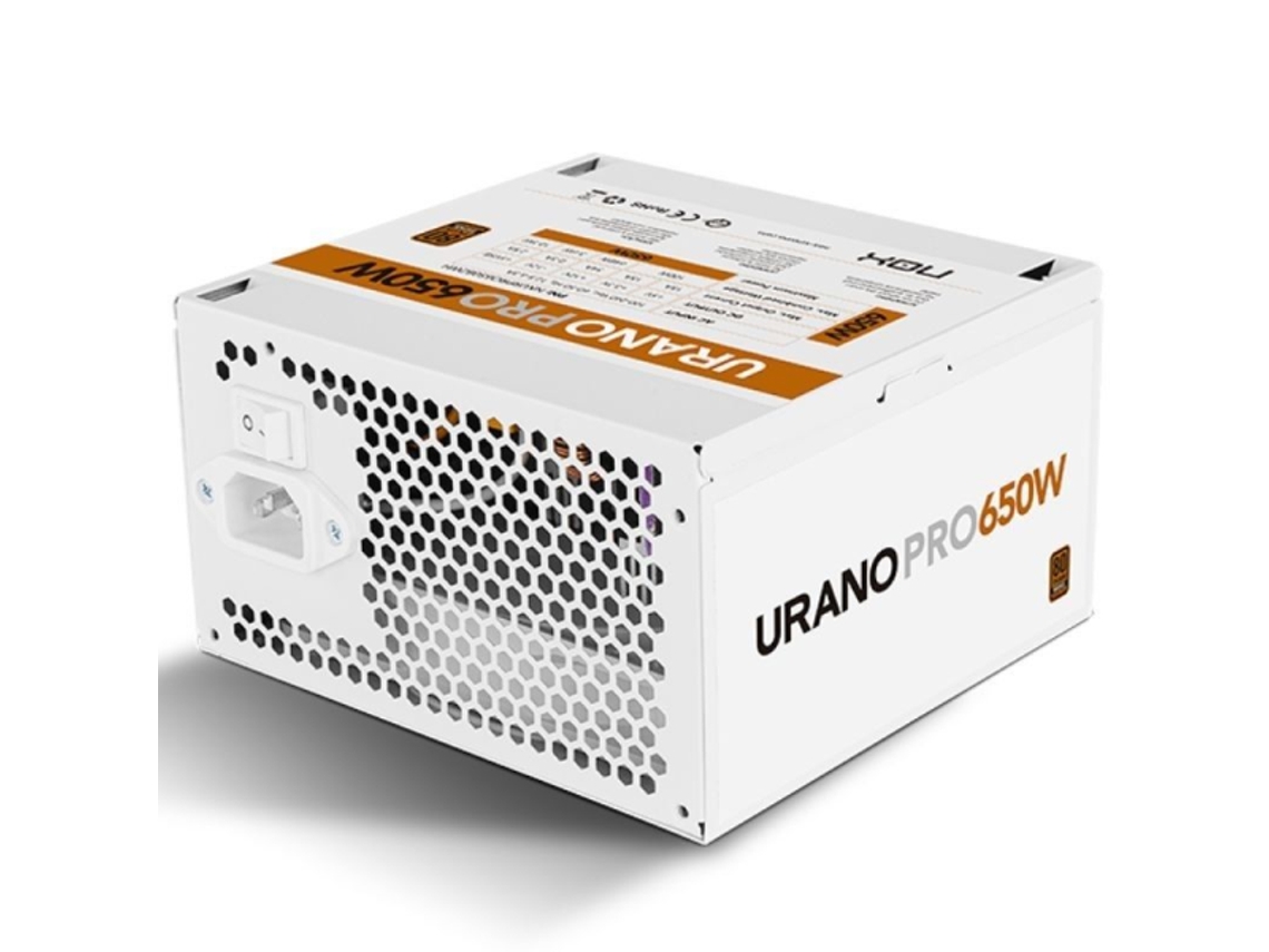 Fuente de alimentación Nox Hummer Urano Pro Blanca 650w Ventilador 12cm 80 Plu Bronce