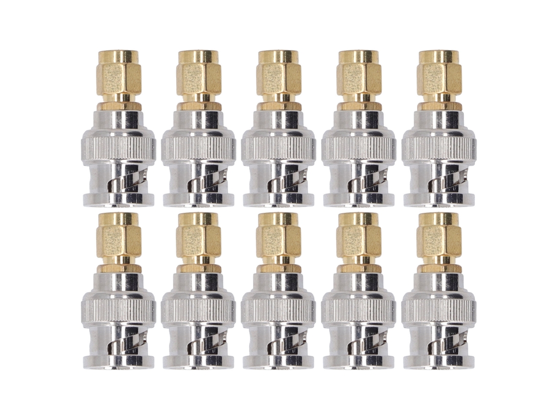 10 Unidades De Adaptadores De Conector Convertidor Sma Macho A Bnc Macho Para Cable Coaxial Rf De 50 Ω Ofc Para Gps, Wifi Y Radio