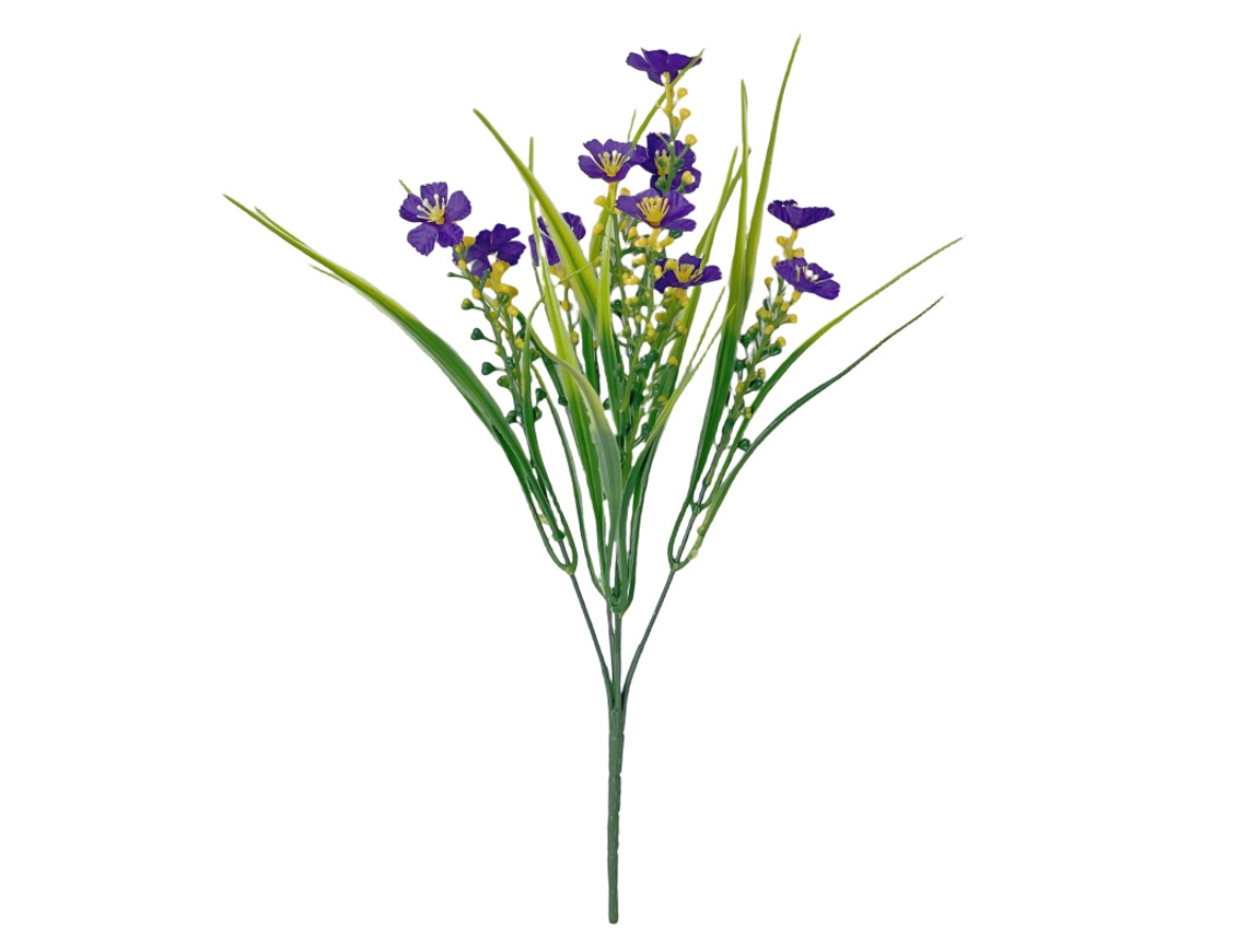 Plantas Artificiales De Flores, Hierbas Y Frutos De Primavera, 5 Plantas Artificiales Verdes - Morado
