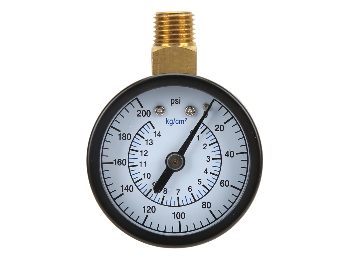 Manómetro Radial De 50 Mm Con Rosca Npt De 1/4" Para Aceite, Gas, Sistemas Hidráulicos, Rango De 0 A 200 Psi, Rango De 0 A 14 Kg/cm², Equipo Industrial.