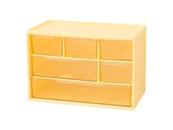 Organizador oficina cajón apilable divisiones maquillaje amarillo (18x12x10cm) Kofihety