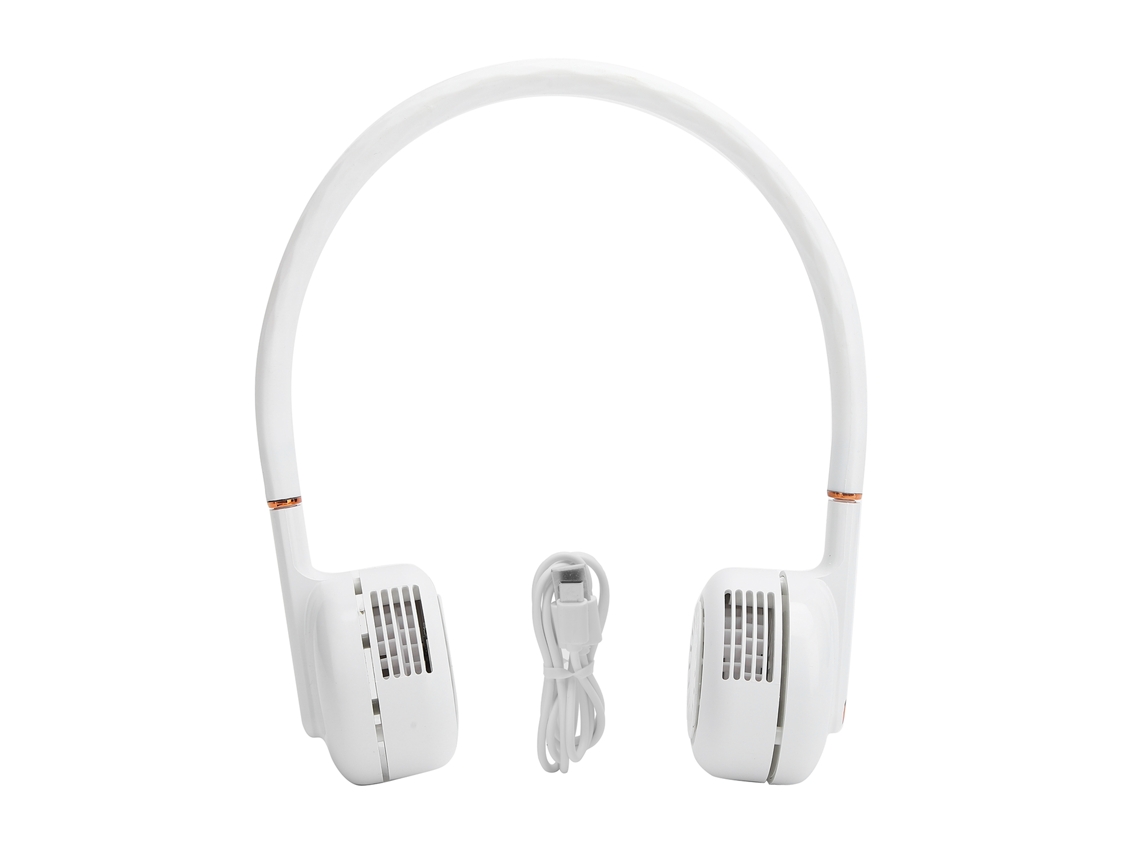 Ventilador De Pescoço Sem Lâminas Portátil Silicone Abs Compacto Para Casa Exterior Dormitório Esportes Branco