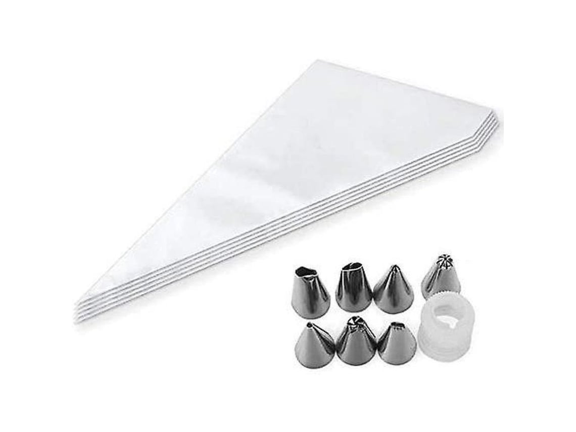 Mangas pasteleras desechables Rebe-100, gruesas y con 8 boquillas, para decorar pasteles y postres.